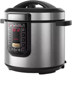 Мультиварка Philips Viva Collection 1300Вт, чаша-6л, электр. управление , 15 авто. программ, нержав.сталь, пластик, черный №3