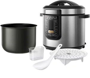 Мультиварка Philips Viva Collection 1300Вт, чаша-6л, электр. управление , 15 авто. программ, нержав.сталь, пластик, черный №4