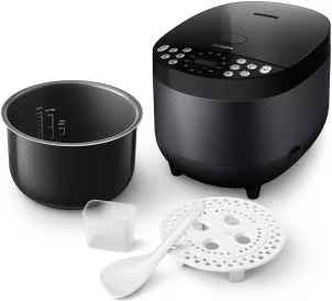 Мультиварка Philips All-in-One 980Вт, чаша-5л, електр. керування , 60 авто. програм, пластик, чорний №4