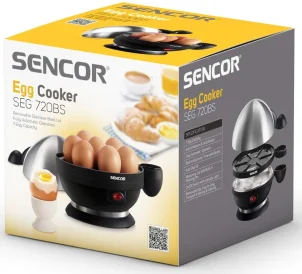 Яйцеварка Sencor, 380Вт, механическое управл., 3 уровня приготовления, на 7 яиц, металл/пластик, черный №5