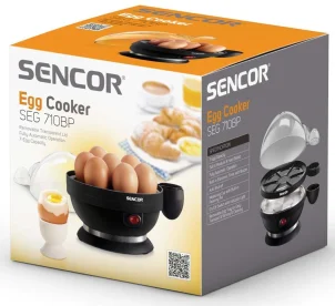 Яйцеварка Sencor, 380Вт, механічне керув., 3 рівня приготування, на 7 яєць, пластик, чорний №4