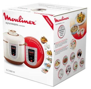 Мультиварка-скороварка Moulinex, 1000Вт, чаша-5л, сенсорне керув., метал/пластик, білий №3