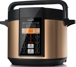 Мультиварка-скороварка Philips DailyCollection, 1000Вт, чаша-6л, электронное управл., нерж. сталь, черный №3