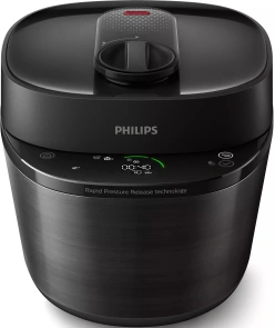 Мультиварка-скороварка Philips All-in-One Cooker, 1000Вт, чаша-5л, электронное управл., пластик, черный №5
