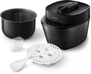 Мультиварка-скороварка Philips All-in-One Cooker, 1000Вт, чаша-5л, электронное управл., пластик, черный №10