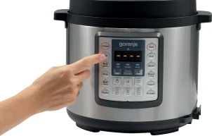 Мультиварка-скороварка Gorenje, 1000Вт, чаша-6л, электронное управл., 15 программ, металл/пластик, черный №8