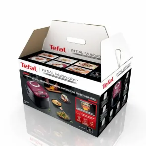 Мультиварка Tefal Spherical, 750Вт, чаша-4л, электронное управл., пластик, черно-бордовый №8