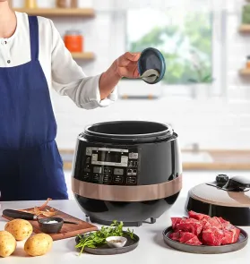 Мультиварка-скороварка Moulinex Quickchef, 1000Вт, чаша-5л, сенсорне керув., пластик, чорний №7