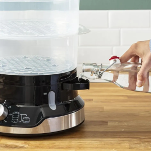 Пароварка Tefal Ultracompact, 800Вт, объем-9л, резервуар для воды -1л, механическое управл., пластик, черный №5