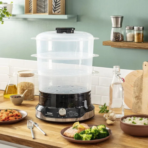 Пароварка Tefal Ultracompact, 800Вт, объем-9л, резервуар для воды -1л, механическое управл., пластик, черный №6
