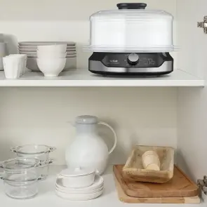 Пароварка Tefal Ultracompact, 800Вт, объем-9л, резервуар для воды -1л, механическое управл., пластик, черный №7