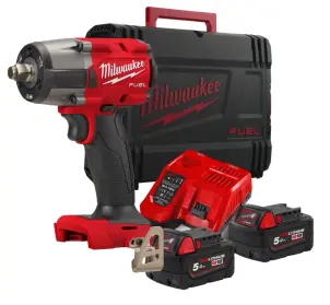 Гайкокрут імпульсний компактний 1/2" (881 Нм) з фрикційним кільцем MILWAUKEE M18 FMTIW2F12-502X , (+ заряд.пристрій, 2 акум., HD №4