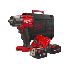Гайкокрут імпульсний компактний 1/2" (881 Нм) з фрикційним кільцем MILWAUKEE M18 FMTIW2F12-502X , (+ заряд.пристрій, 2 акум., HD №22