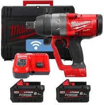 Гайковерт аккумуляторный 1'' MILWAUKEE, M18 ONEFHIWF1-802X, 2400Нм (+зар.пр., 2 акум.Х 8Ач, HD кейс) FORGE
