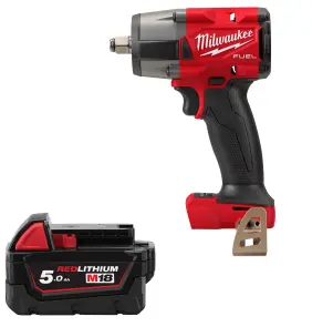 Гайковерт акумуляторний безщітковий MILWAUKEE 1/2" (881 Нм) M18 FMTIW2F12-0, з кільцем (каркас) + M18 B5 поДарунок №5
