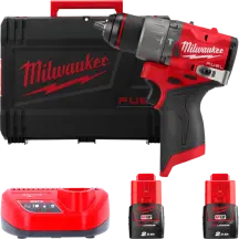 Дрель-шуруповерт аккумуляторная безщеточная ударная MILWAUKEE M12 FPD2-202X (37Нм) (ЗУ+2Х2Ач+HDкейс)