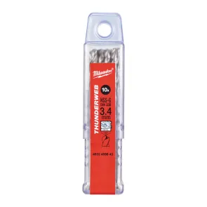 Сверло по металлу THUNDERWEB HSS-G MILWAUKEE DIN338, O3, 4х70мм (10шт), пластиковая коробка №1
