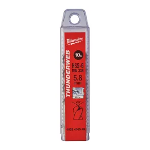 Сверло по металлу THUNDERWEB HSS-G MILWAUKEE DIN338, O5,8x93мм, (10шт) №1