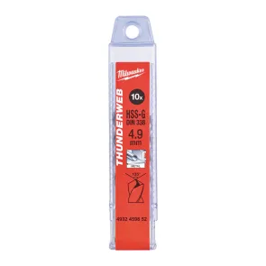 Сверло по металлу THUNDERWEB HSS-G MILWAUKEE DIN338, O4, 9х86мм (10шт), пластиковая коробка №1