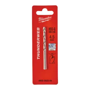Свердло по металу THUNDERWEB HSS-G MILWAUKEE DIN338, діаметр 4.5x80 мм №1