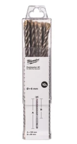 Бур SDS-PLUS 4C Contractor MILWAUKEE, O6х160мм, (10шт) №1