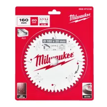 Диск пильный Alu PFTE MILWAUKEE, O160х20х2, 2мм, 52 зуб.