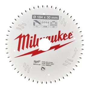 Диск пиляльний Alu PFTE MILWAUKEE, діаметр 184х30х2,4мм, 54 зуб. №2