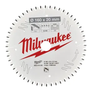 Диск пильный Alu PFTE MILWAUKEE, O160х20х2, 2мм, 52 зуб. №4