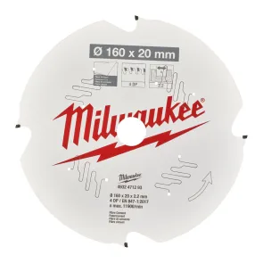 Диск пиляльний PFTE MILWAUKEE, O160х20х2,2мм, 4 зуб. №4
