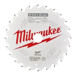 Диск пильный PFTE MILWAUKEE, диаметр 210х30х1,9 мм, 24 зуб. №3