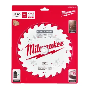 Диск пильный PFTE MILWAUKEE, диаметр 210х30х1,9 мм, 24 зуб. №4