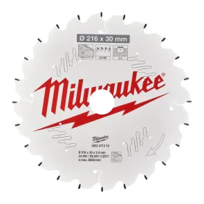 Диск пиляльний PFTE MILWAUKEE, O216х30х2,4мм, 24 зуб. №4