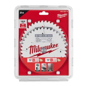 Набор дисков для дисковой пилы MILWAUKEE 165X20X40T/40T (2 ШТ.) - MILWAUKEE 4932492433 №4