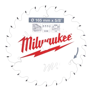 Диск пиляльний PFTE THIN KERF MILWAUKEE, O165х5/8"х1,6мм, 24 зуб. №6