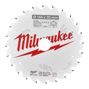 Диск пиляльний PFTE THIN KERF MILWAUKEE, O184х30х1,6мм, 24 зуб. №6