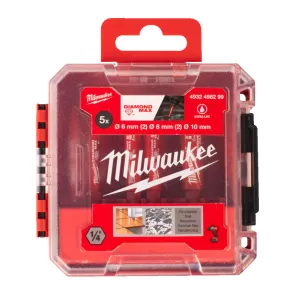 Набор алмазных коронок Diamond Plus MILWAUKEE (1/4 Hex) (диаметр 6, 6, 8 , 8, 10мм) №7