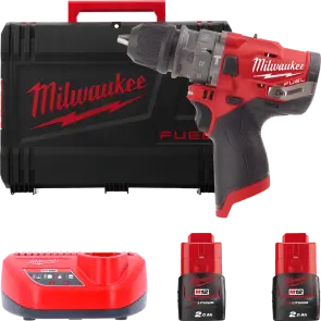 Дриль-шурупокрут з ударом акумуляторний MILWAUKEE, M12 FPDX-202X, 37Нм, (+ заряд.пристрій, 2 акум., HD кейс) №1