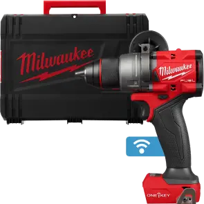 Дрель-шуруповерт аккумуляторный с ударом MILWAUKEE, M18 ONEPD3-0X, 158Нм (+ клипса для ремня, боковая ручка, HD кейс) №1