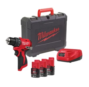 Дрель-шуруповерт аккумуляторный MILWAUKEE M12 BLDDRC-203C (40Нм) (ЗУ+3 ак.Х2Аг+кейс) №1