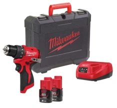 Дрель-шуруповерт аккумуляторный MILWAUKEE M12 BLDDRC-202C (40Нм) (ЗП+ 2ак.Х2Аг+ кейс)