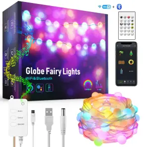632010 Умная WiFи мультицветная новогодняя гирлянда 10 м Tervix Pro Line Fairy Lights WiFi №1