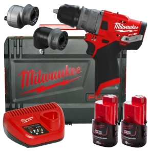 Дриль-шурупокрут з ударом акумуляторний MILWAUKEE, M12 FPDX-202X, 37Нм, (+ заряд.пристрій, 2 акум., HD кейс) №23