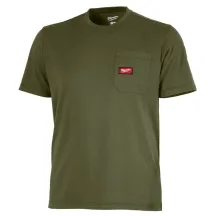 Футболка MILWAUKEE WTSSGN-XXL, с карманом и коротким рукавом, зеленая, (размер XXL)