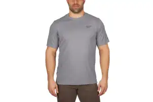Футболка MILWAUKEE WWSSG-XXL, дихаюча з коротким рукавом, сіра, (розмір XXL) №2
