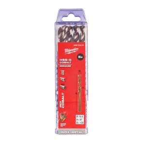 Сверло по металлу HSS-Co MILWAUKEE, DIN338, O10, 0х133х87мм, (5шт), пластиковая коробка №1