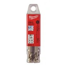 Сверло по металлу HSS-G MILWAUKEE, DIN 1412 C, диаметр 3.5х52х14мм, двустороннее, (10шт)
