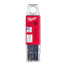 Сверло по металлу HSS-R MILWAUKEE DIN338, диаметр 4.5 мм (10шт) пластиковая коробка