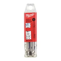 Сверло по металлу HSS-G MILWAUKEE, DIN 1412 C, диаметр 4.2х55х14мм, двухстороннее, (10шт)