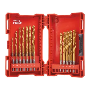 Набір свердел по металу Milwaukee RedHEX HSS-G TiN (19 шт), пластиковий кейс №2