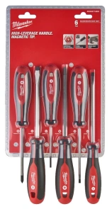 Набор отверток магнитных MILWAUKEE с трехгранной рукояткой (PZ1/PZ2/SL3/SL4/SL5.5/SL6.5) (6шт) №1